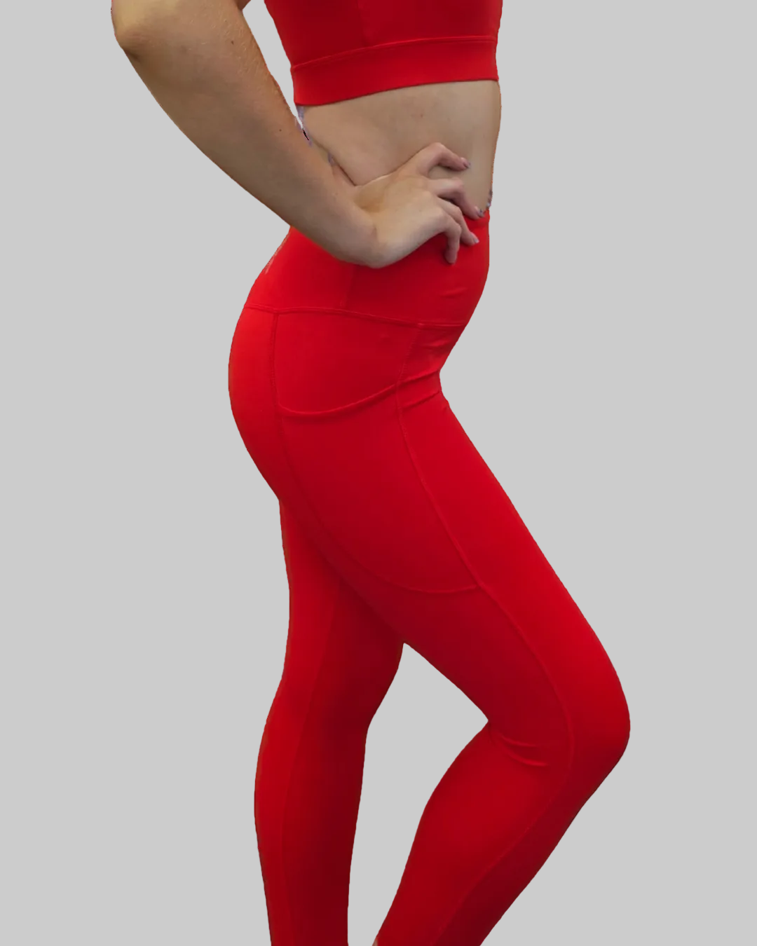 Essential Leggings with pocket - Red