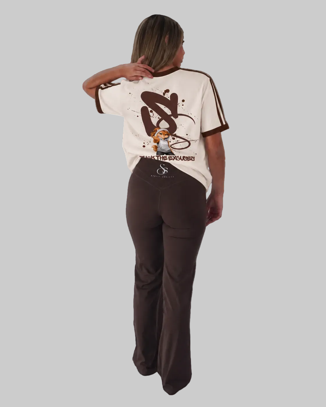 Oversized Tee - Cream & Chocolate