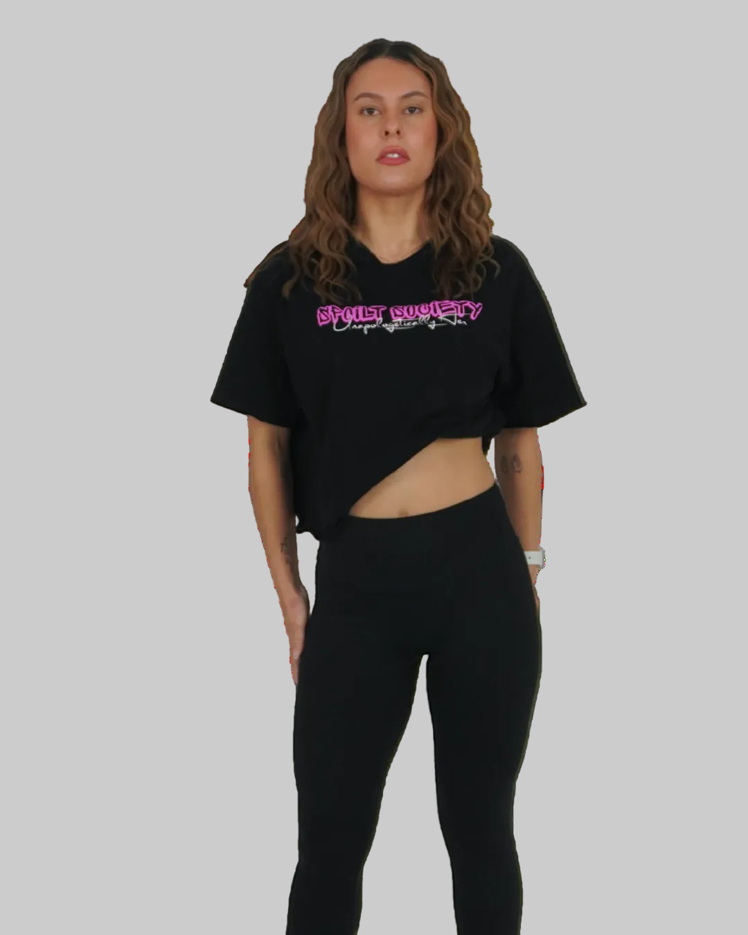 Crop Tee Black Unapologetically Her