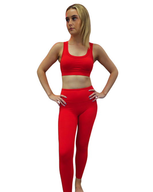 Spoilt Society Essential Leggings Red with pocket