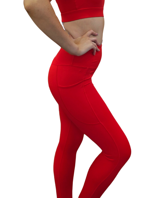 Spoilt Society Essential Leggings Red with pocket
