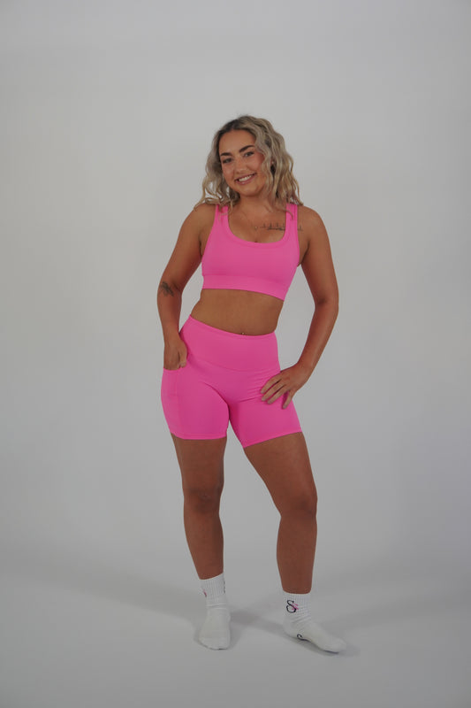 Essential Bike Shorts with Pocket - Pink