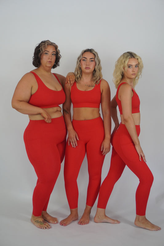 Essential Leggings with pocket - Red